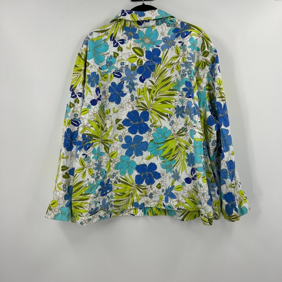 Draper's & Damon's Light Blazer Jacket Spring Floral Button Cotton Women's 3XL - Picture 2 of 9